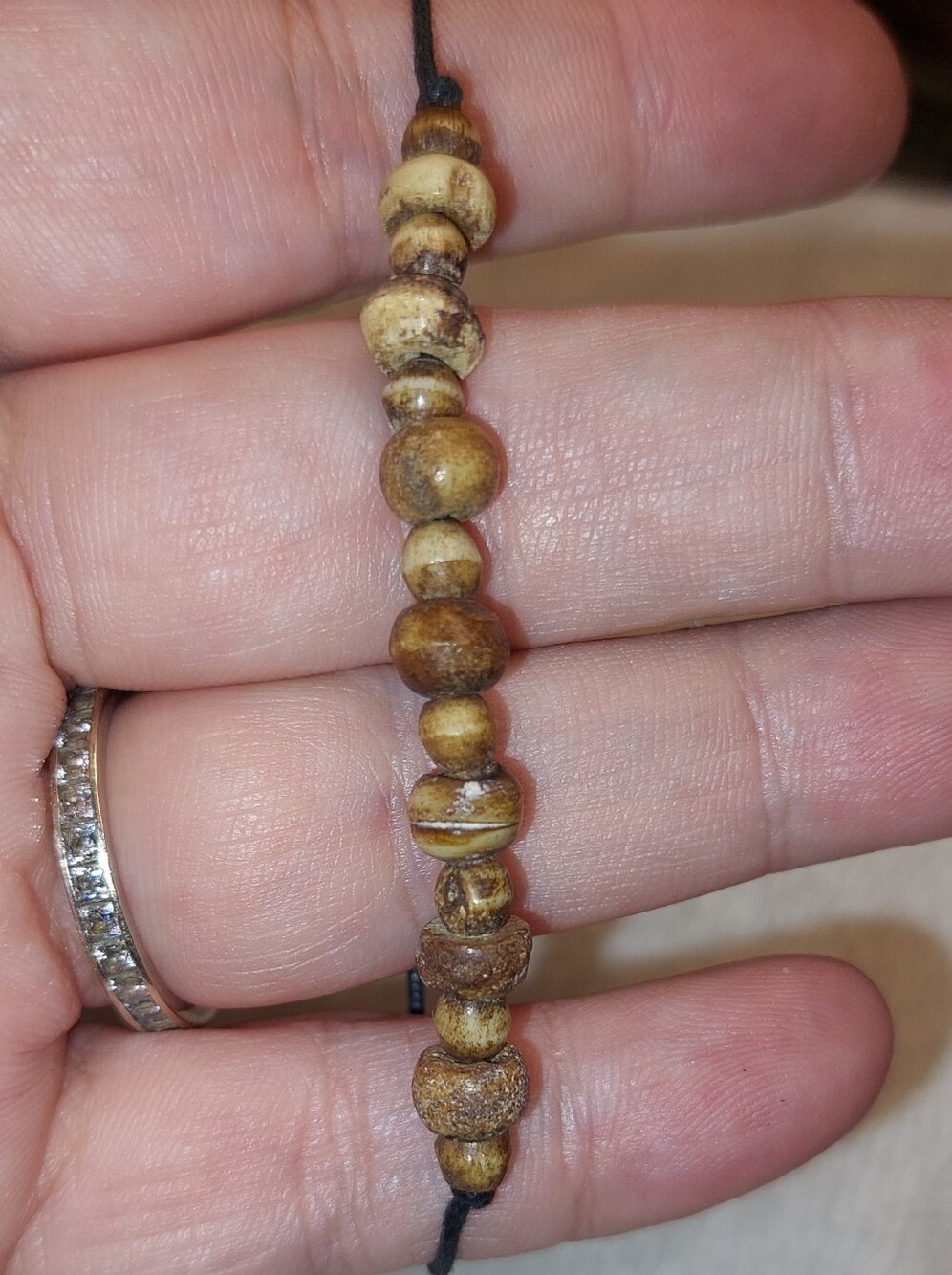 Natural Brown Wood Bead Bracelet - Unbranded